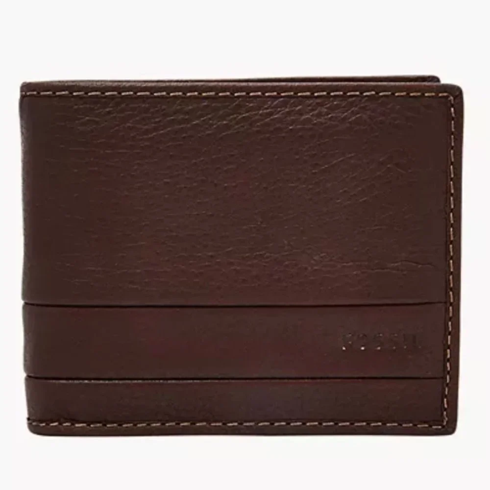 Fossil Lufkin Traveler Wallet Dark Brown